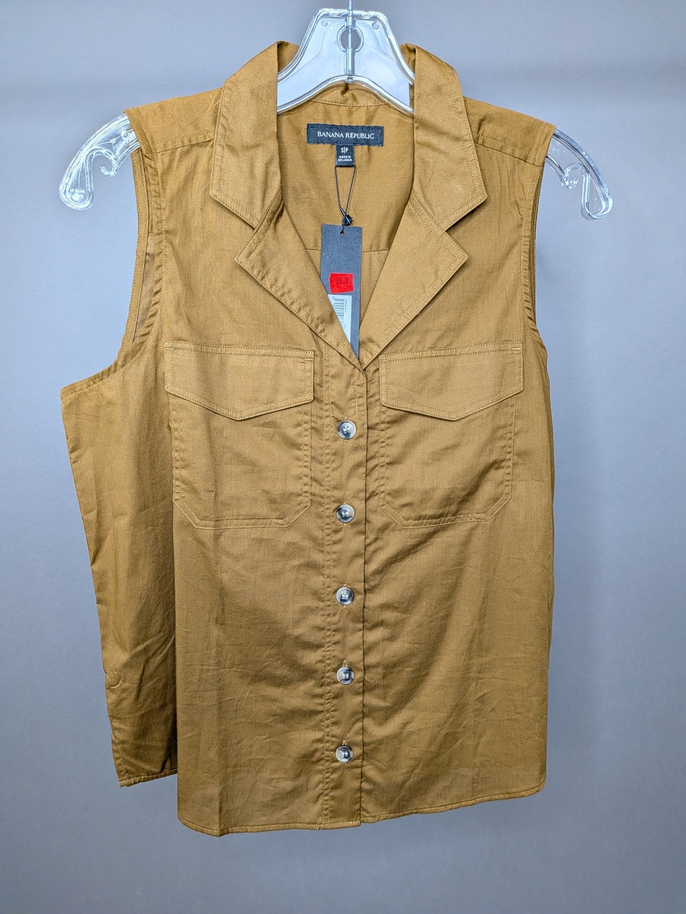 Banana Republic Sleeveless Button-Front Utility Top Vest NWT